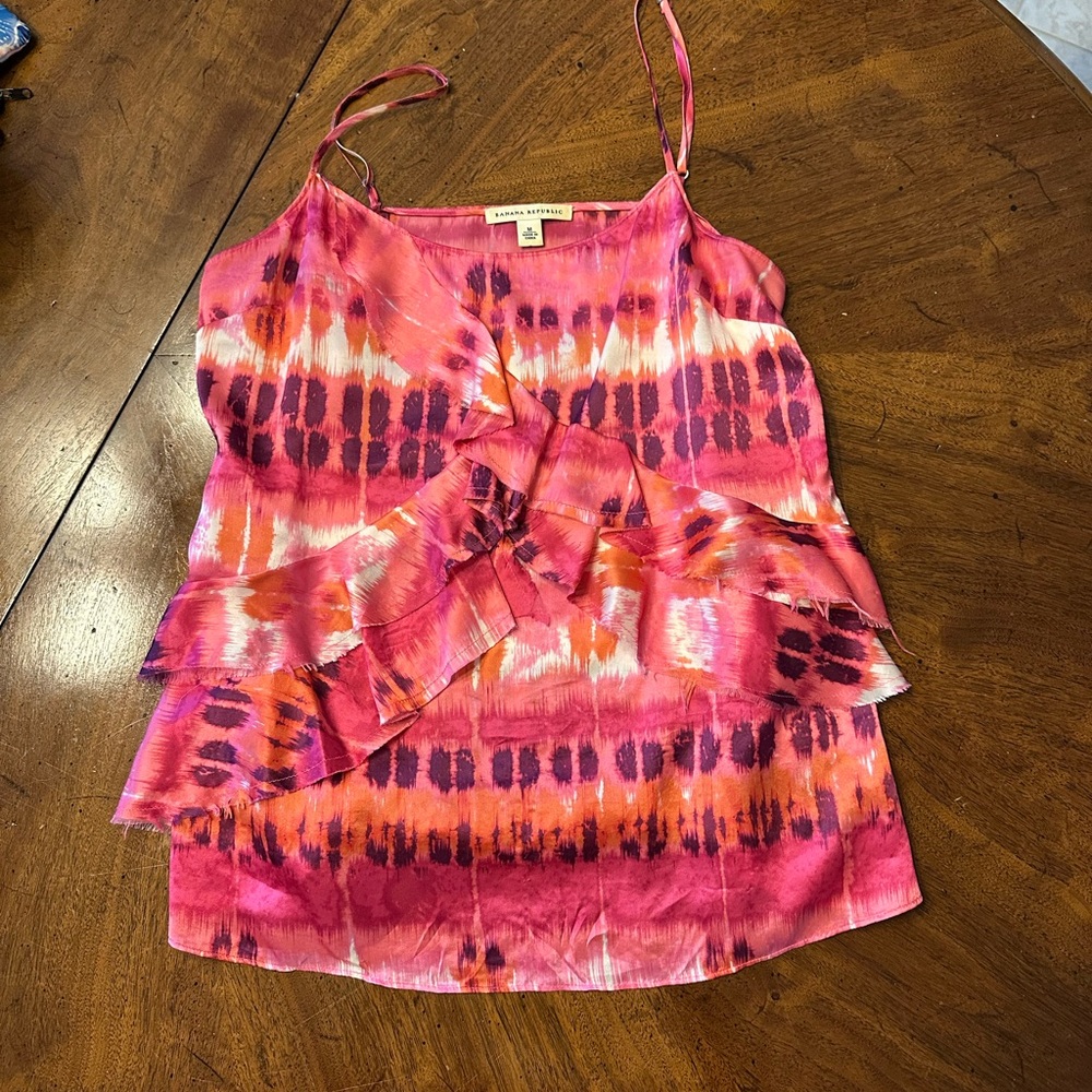 Woman’s Pink and Orange Tie-Dye Top